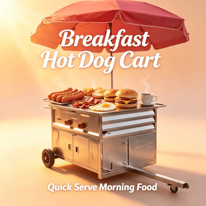 Hot Dog Vending Cart - Carrello Compatto Mobile per Snack e