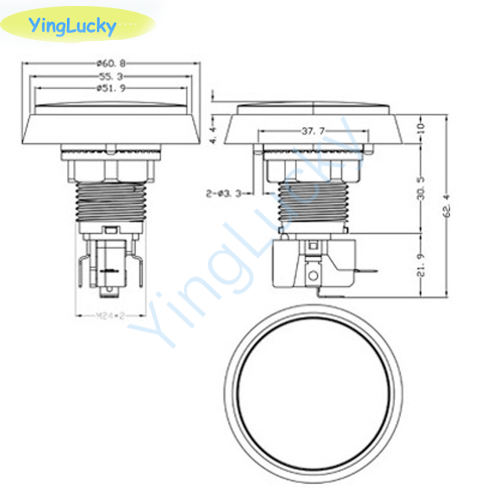 10pcs Arcade Button 60MM LED L - Coin Pusher Machine recensione e prezzo